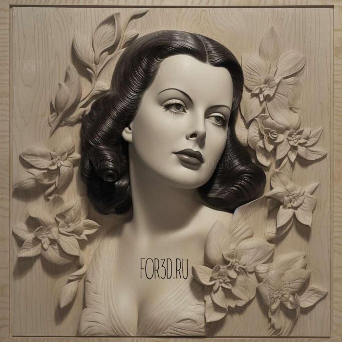 Hedy Lamarr 2 stl model for CNC